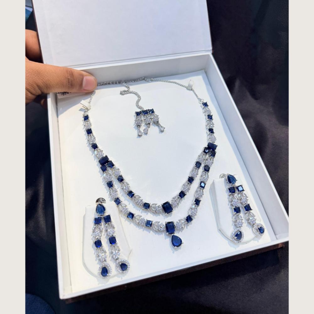 Manisha Jewellery Premium American Diamond Designer Necklace Set