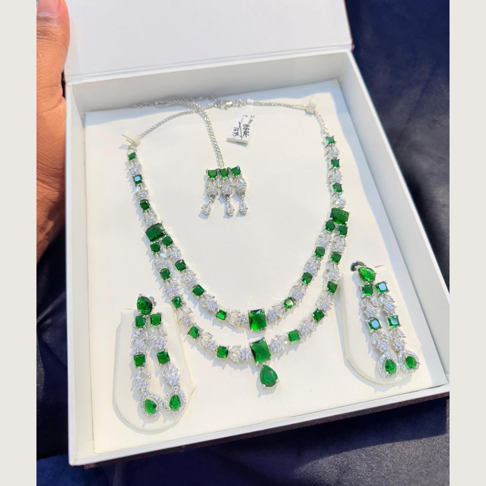 Manisha Jewellery Premium American Diamond Designer Necklace Set