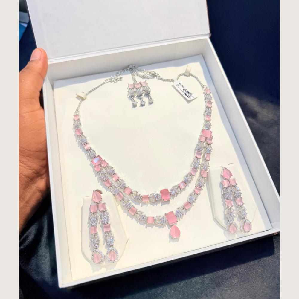 Manisha Jewellery Premium American Diamond Designer Necklace Set
