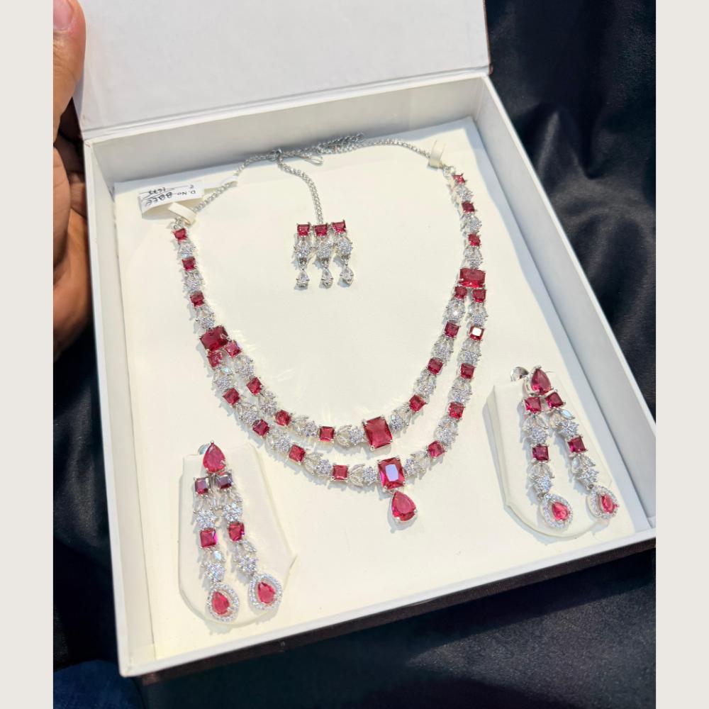 Manisha Jewellery Premium American Diamond Designer Necklace Set