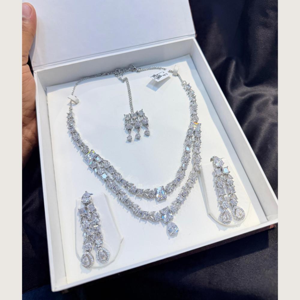Manisha Jewellery Premium American Diamond Designer Necklace Set