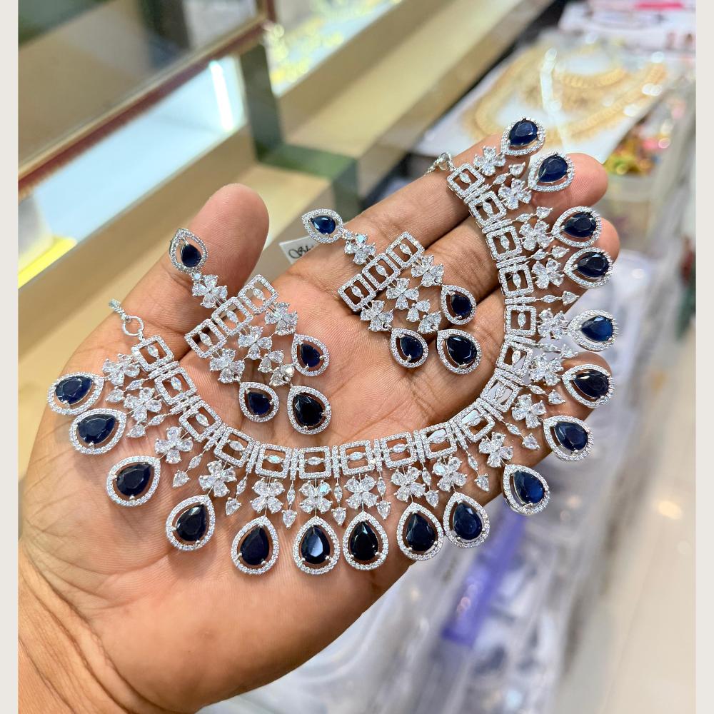 Manisha Jewellery Premium American Diamond Designer Necklace Set