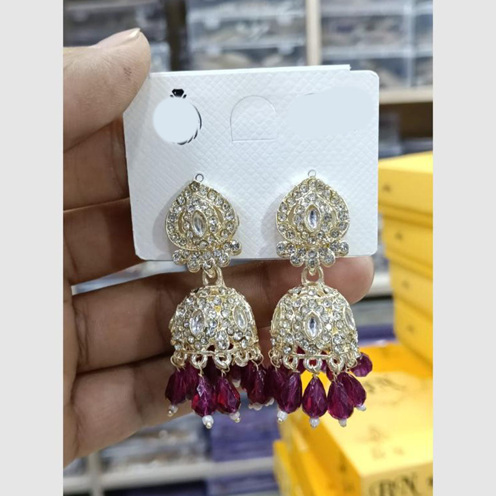 Manisha Jewellery Grand Kundan Stone And Pearl Jhumki Earrings