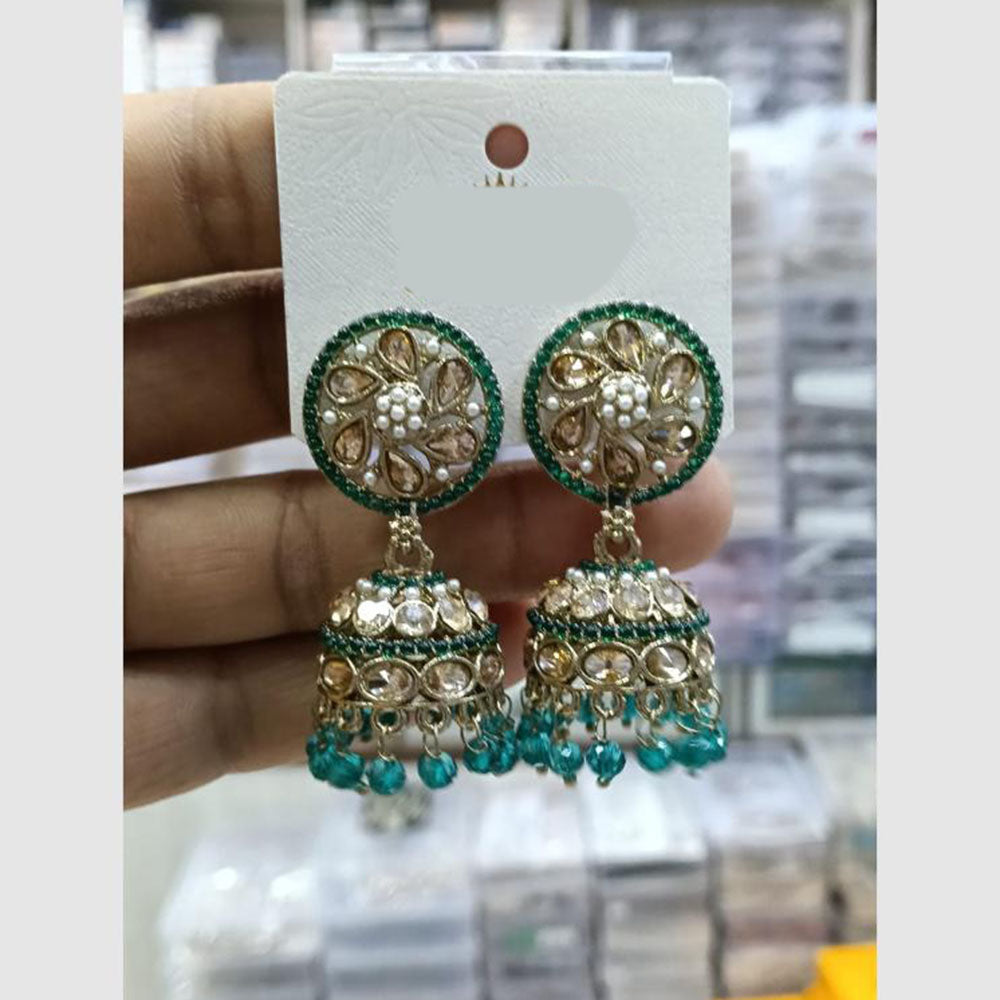 Manisha Jewellery Grand Kundan Stone And Pearl Jhumki Earrings