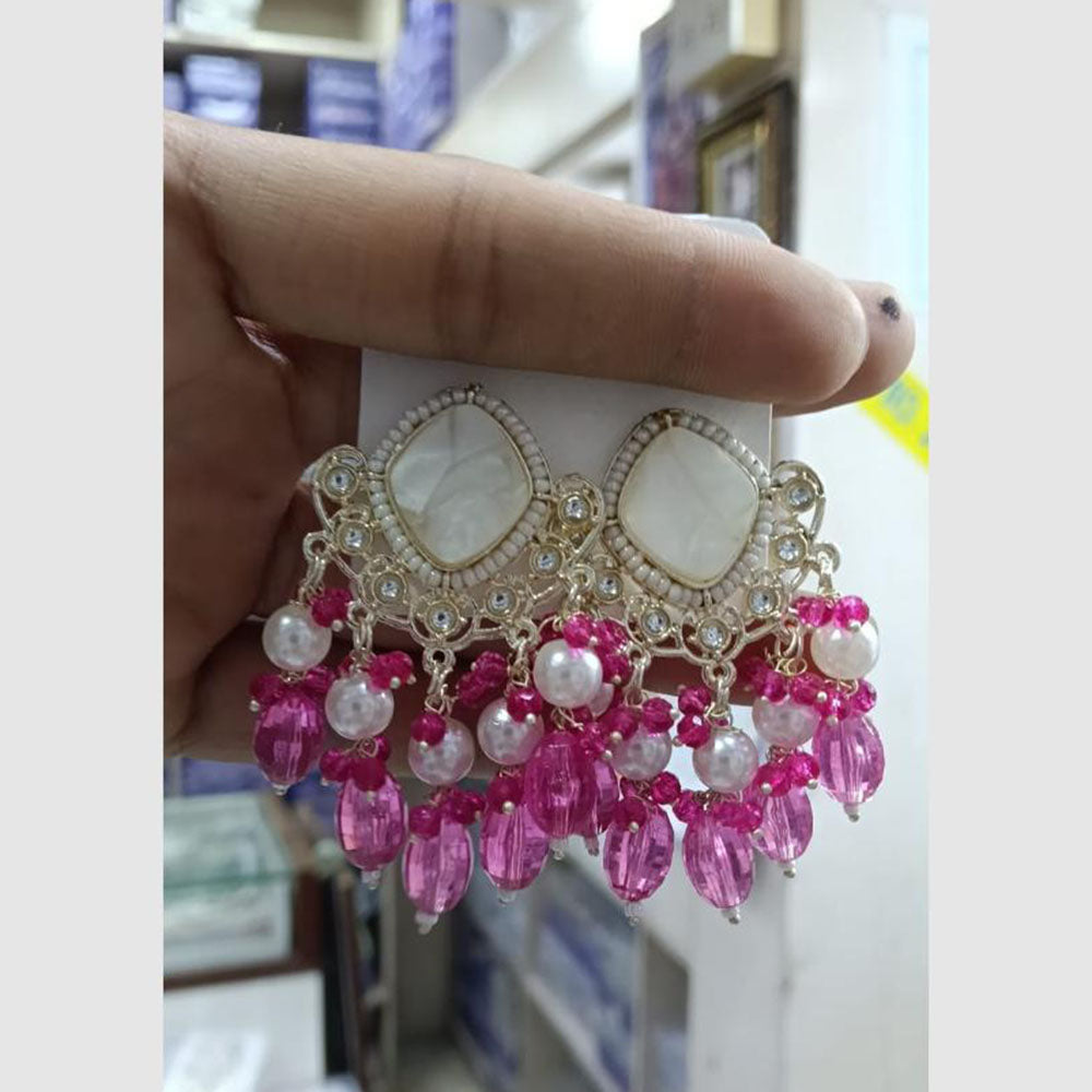 Manisha Jewellery Grand Kundan Stone And Pearl Dangler Earrings