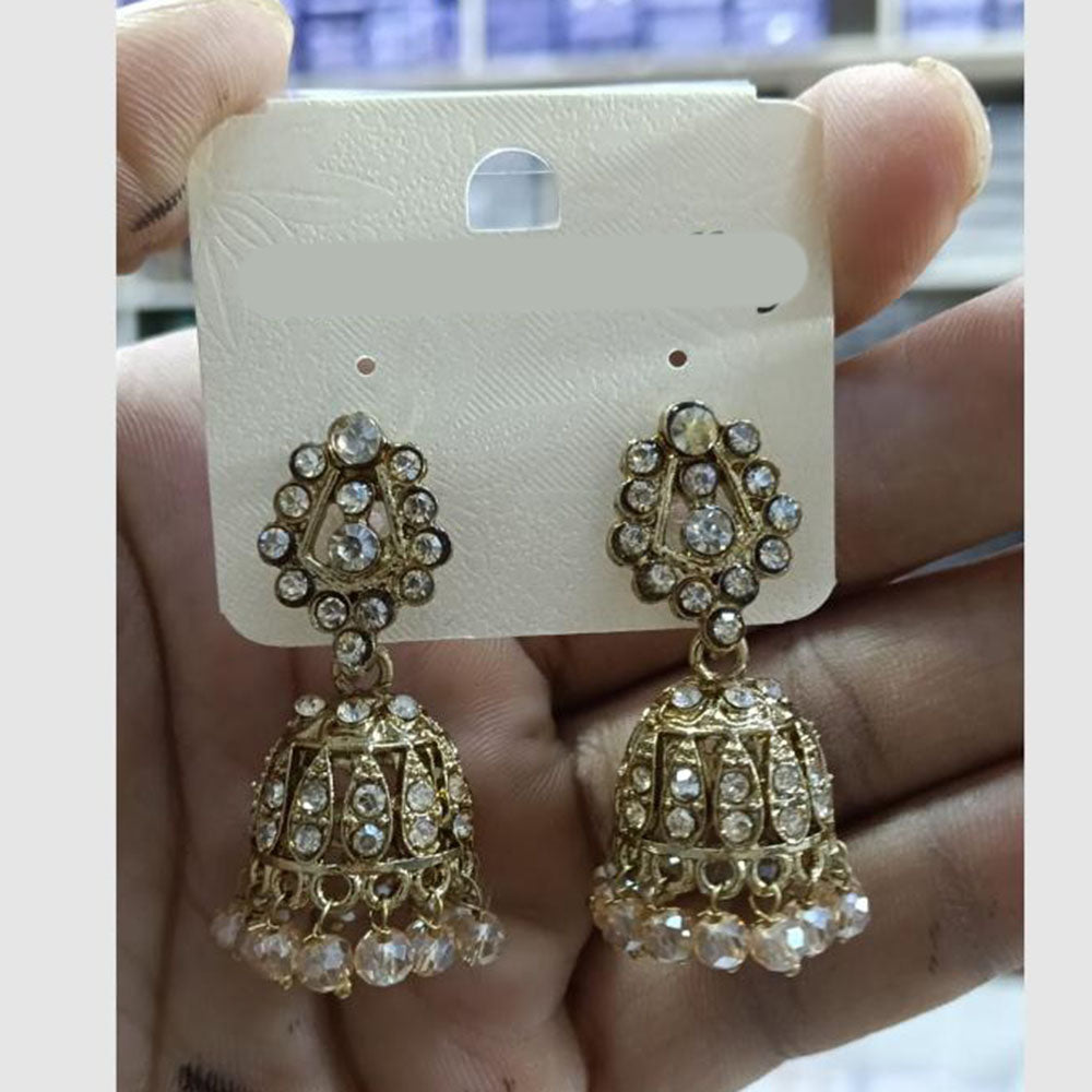 Manisha Jewellery Grand Crystal Stone Austrian Stone With Pearl Jhumki Earrings
