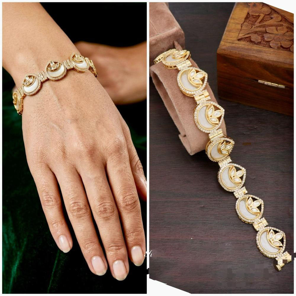 Manisha Jewellery Premium Polki Kundan Austrian Stone Adjustable Bracelet