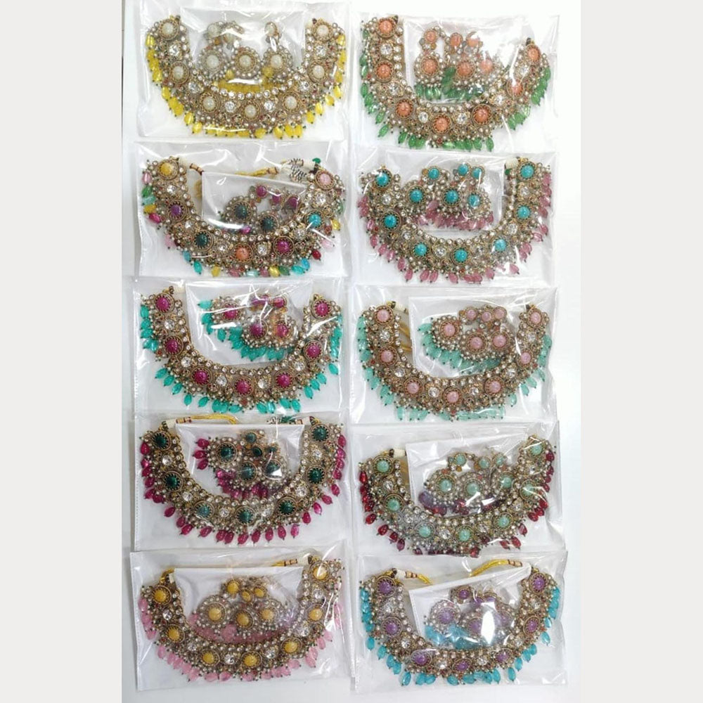 Manisha Jewellery Designer Pota Stone And Beads Necklace Set