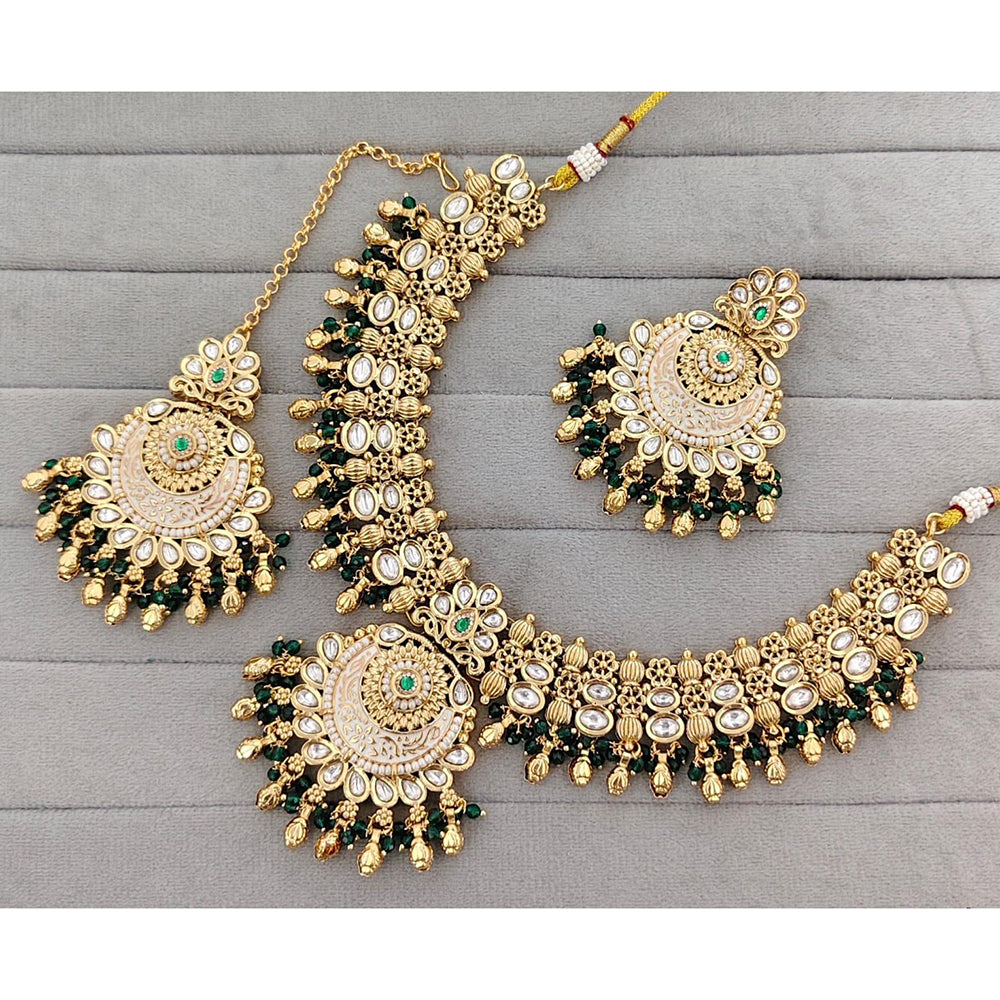 Manisha Jewellery Royal Pota Stone And Pearl Meenakari Necklace Set