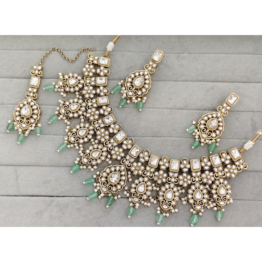 Manisha Jewellery Royal Pota Stone And Pearl Necklace Set