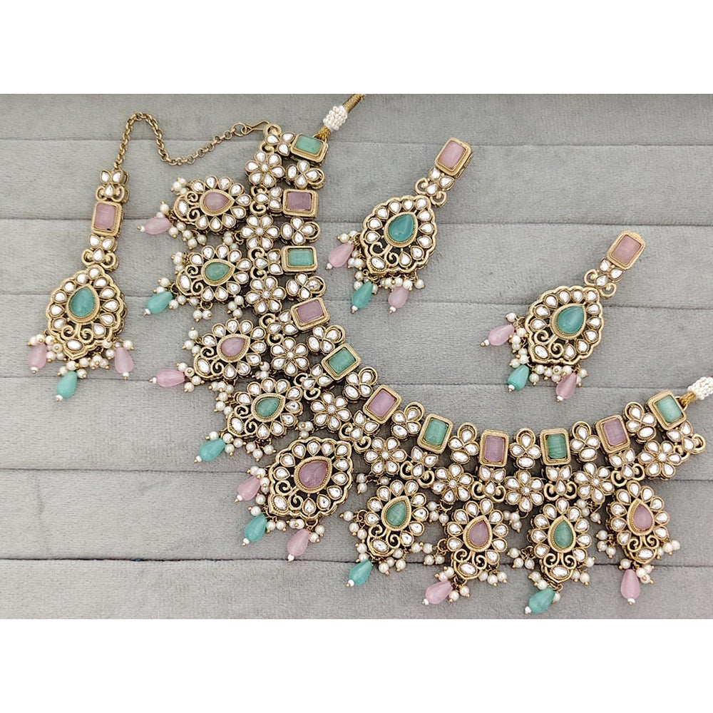 Manisha Jewellery Royal Pota Stone And Pearl Necklace Set