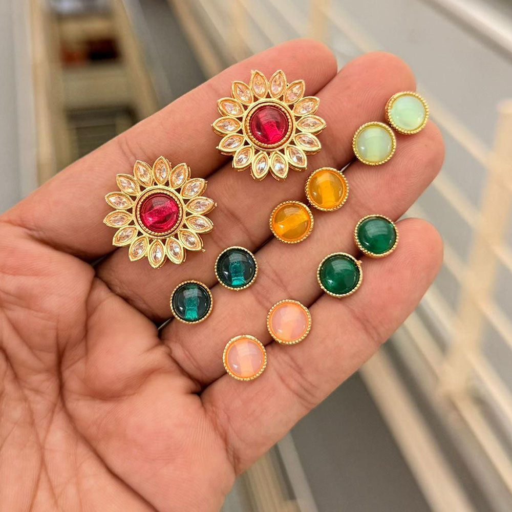 Manisha Jewellery Spark Pota And Crystal Stone Stud Earrings