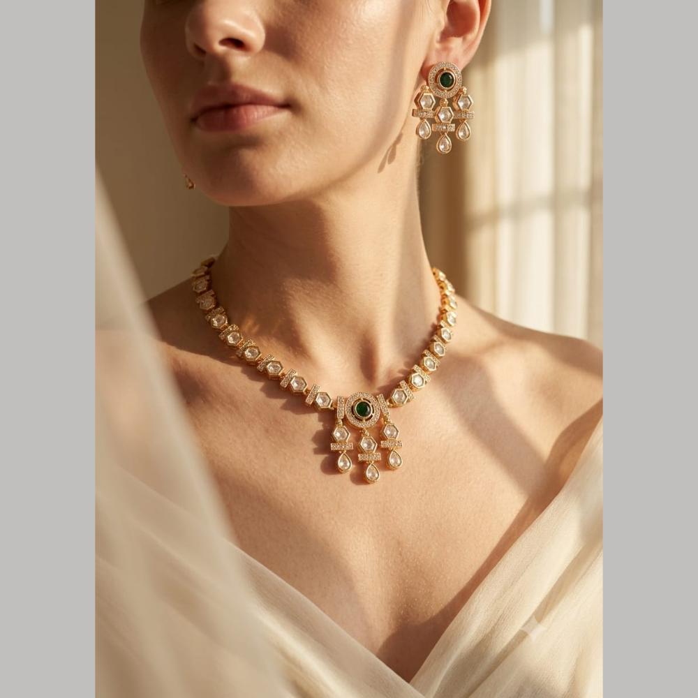 Manisha Jewellery Heritage Polki Kundan Stone Necklace Set