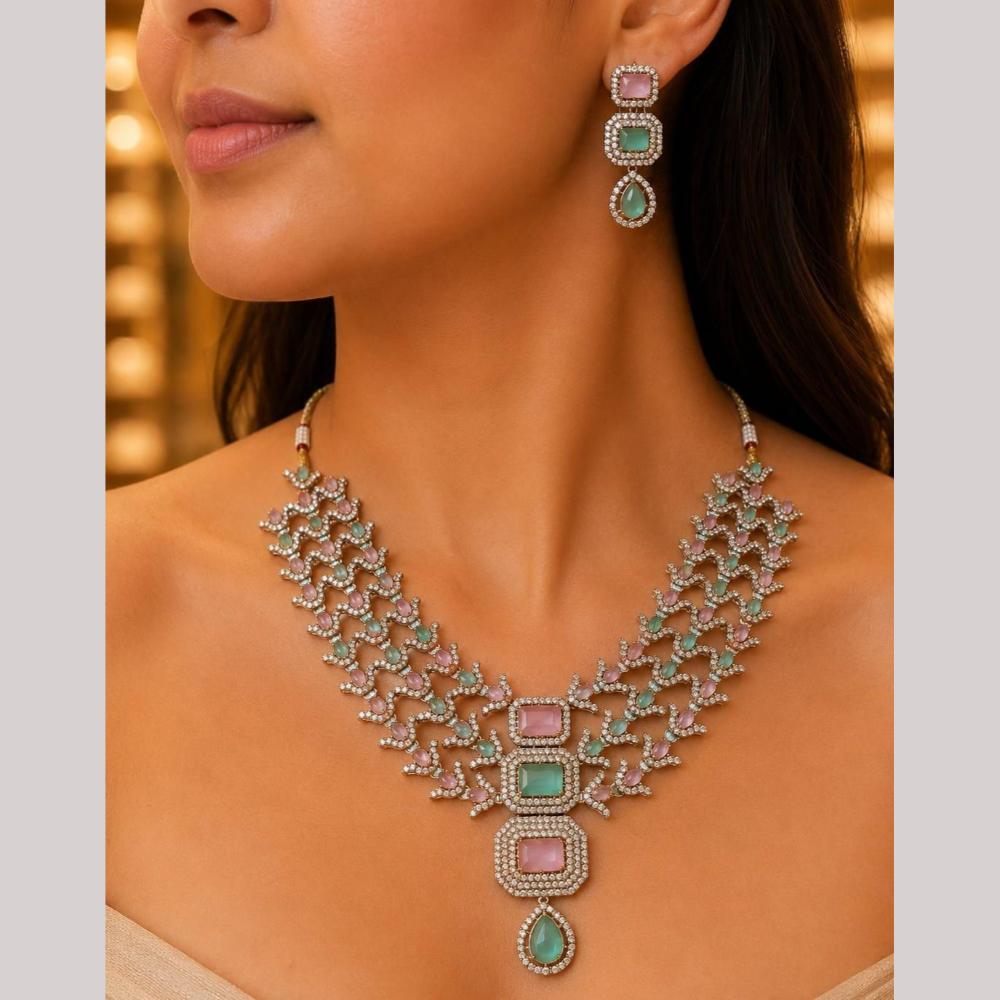 Manisha Jewellery Designer American Diamond Necklace Set for Women