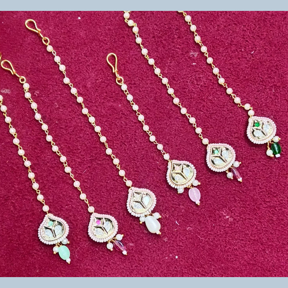 Manisha Jewellery Crystal Stone Pearl And Beads Maangtikka