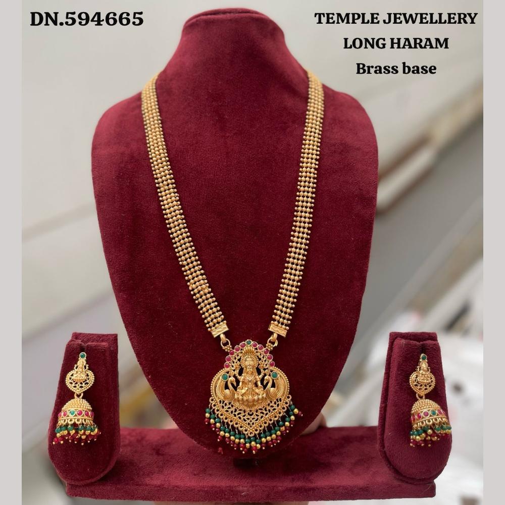 Manisha Jewellery Pota Stone And Pearl Temple Necklace Set