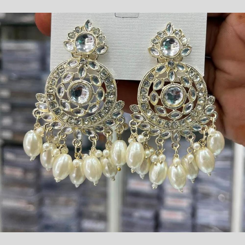 Manisha Jewellery Kundan Stone Pearl And Beads Dangler Earrings
