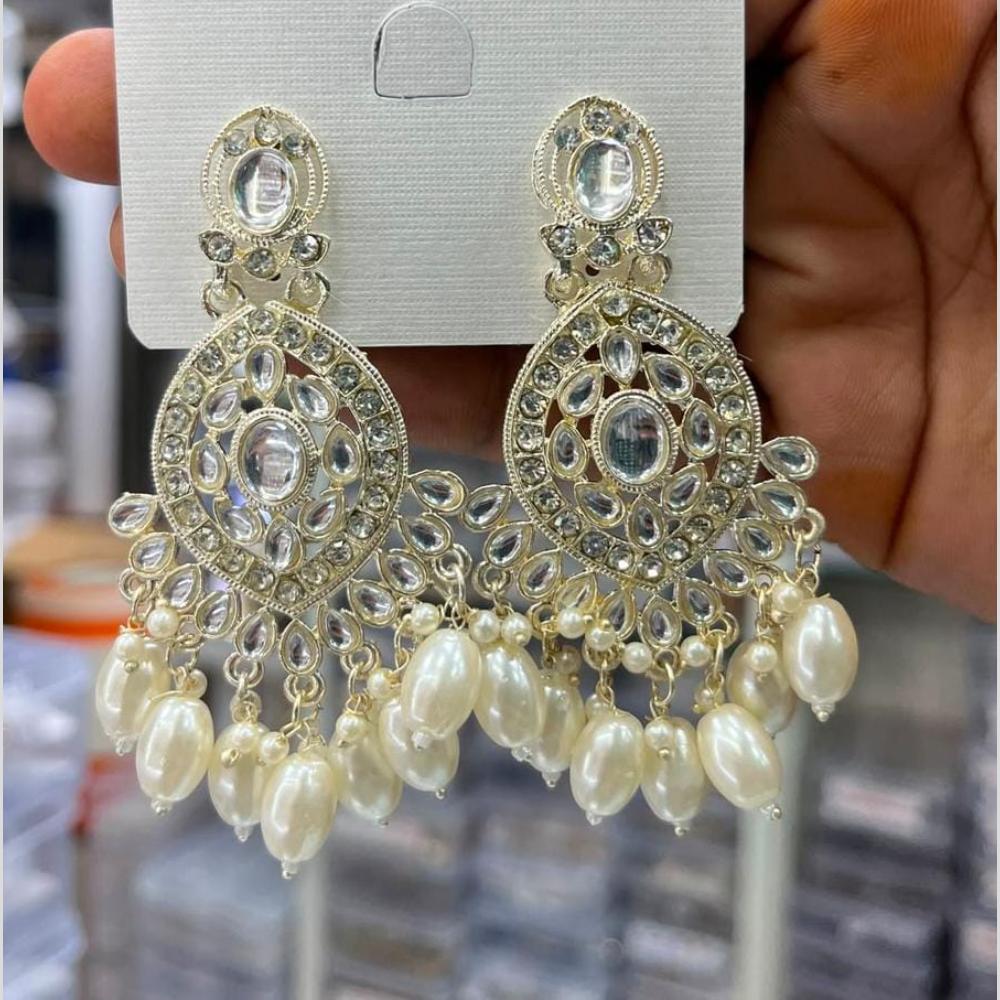 Manisha Jewellery Kundan Stone Pearl And Beads Dangler Earrings