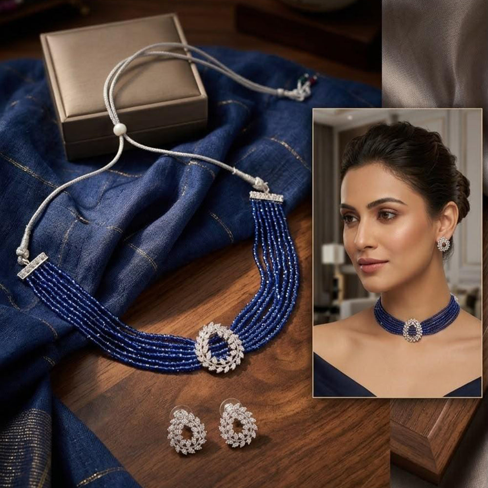 Manisha Jewellery Luxury Austrian Stone And Pearl Choker Necklace Set