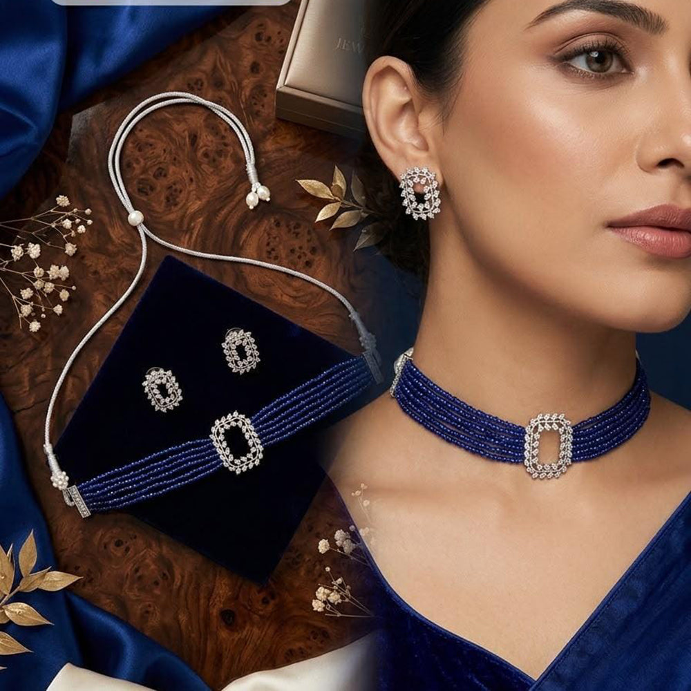 Manisha Jewellery Luxury Austrian Stone And Pearl Choker Necklace Set