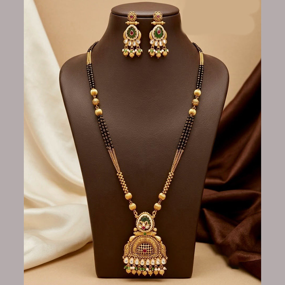 Manisha Jewellery Elegant Pota Stone And Beads Mangalsutra
