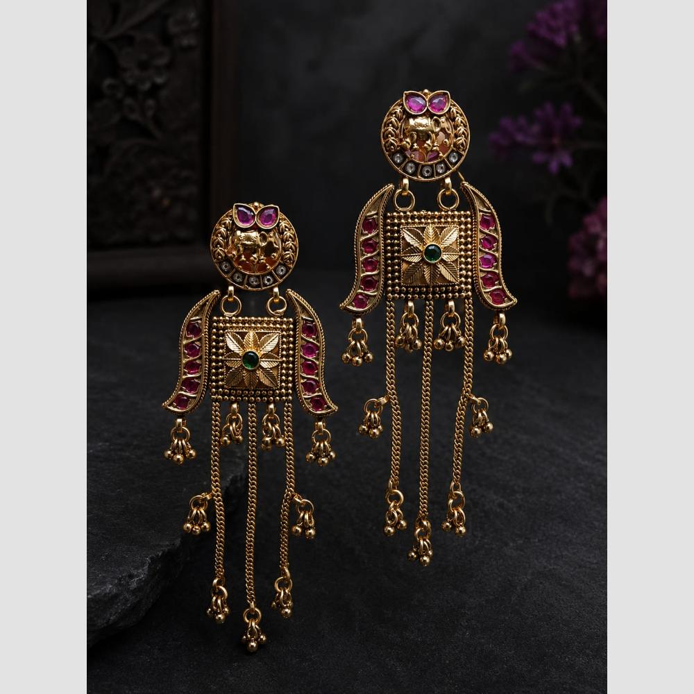 Manisha Jewellery Indian Ethnic Pota Stone And Pearl Dangler Earrings