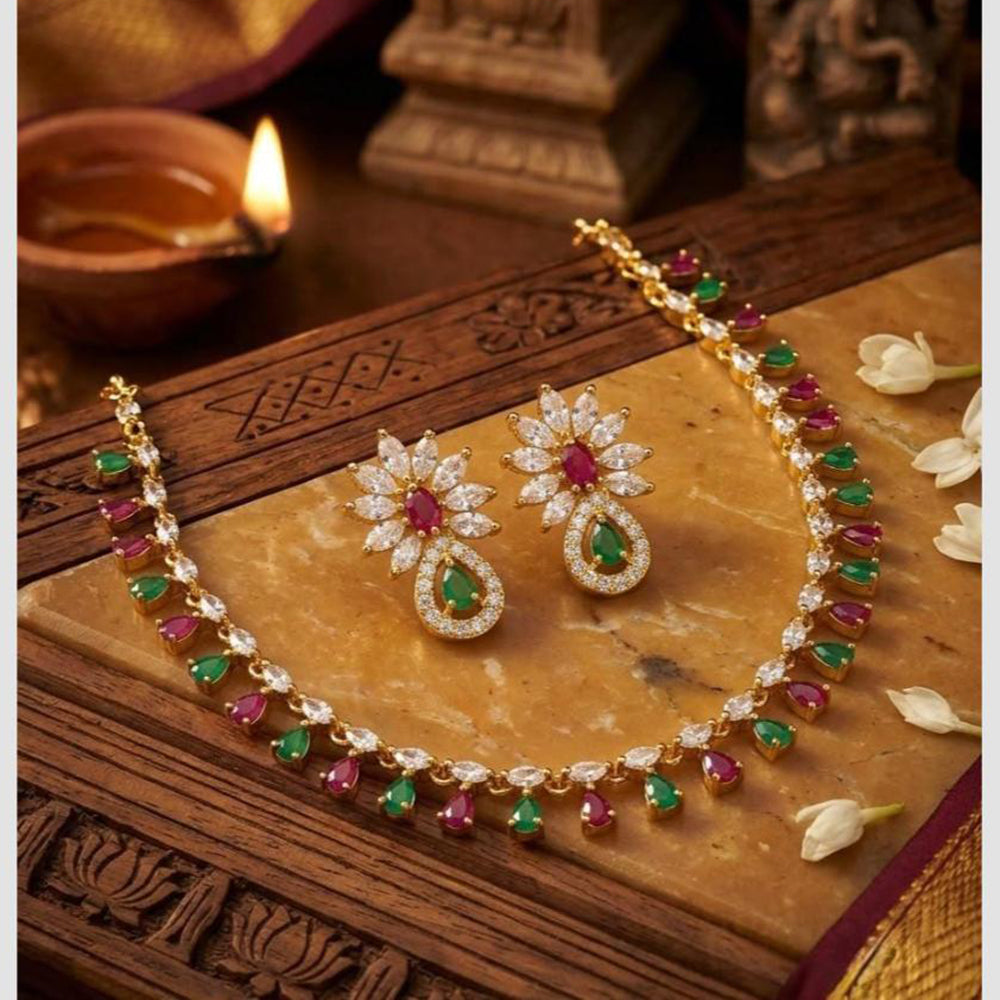 Manisha Jewellery Designer Crystal Stone Necklace Set