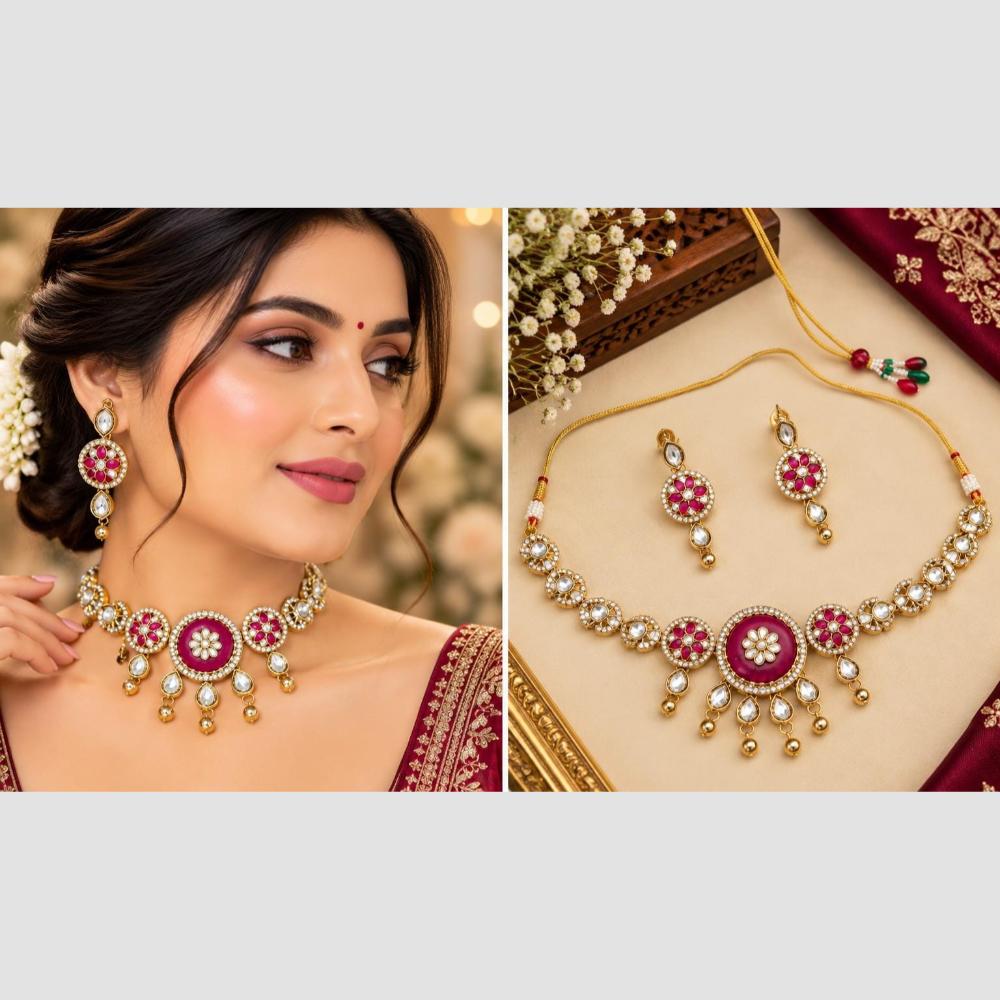 Manisha Jewellery Designer Crystal Stone Necklace Set