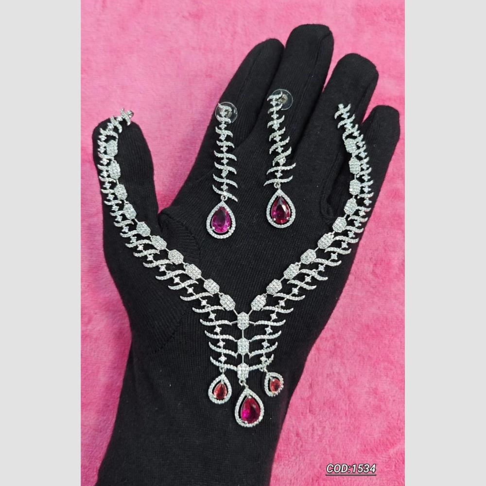 Manisha Jewellery Designer American Diamond Necklace Set for Women