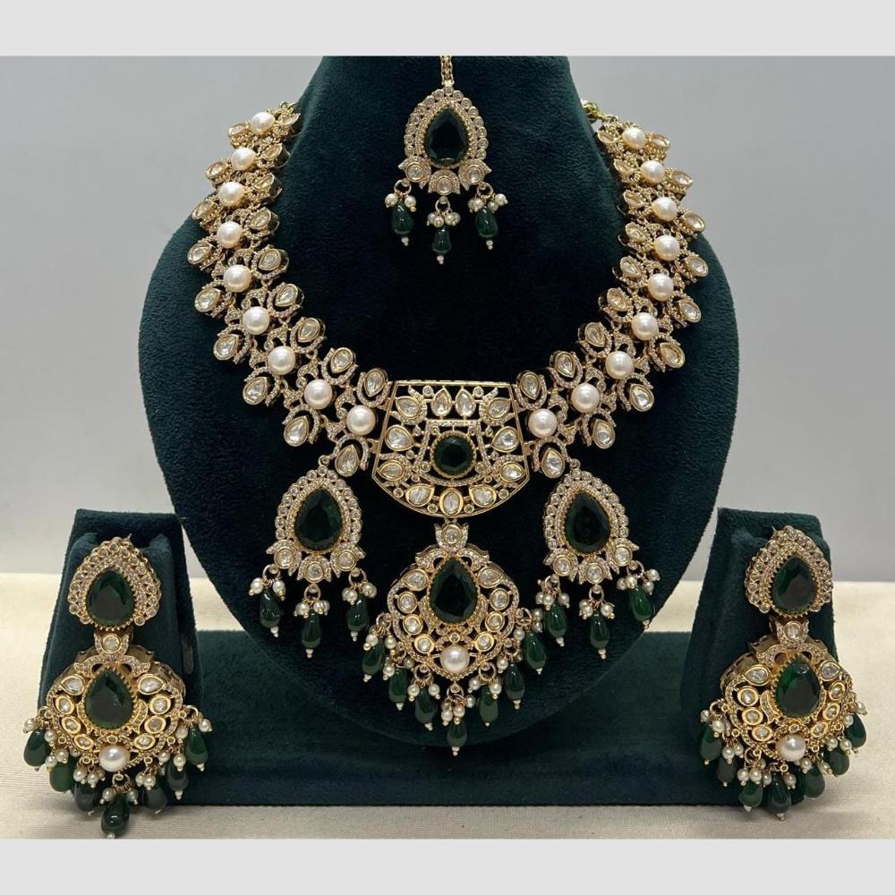 Manisha Jewellery Polki Kundan Stone And Beads Necklace Set