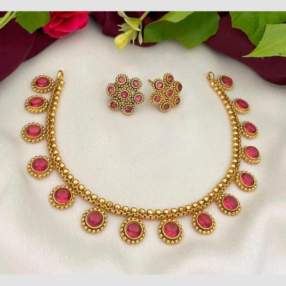 Manisha Jewellery Kundan Stone And Pearl Choker Necklace Set