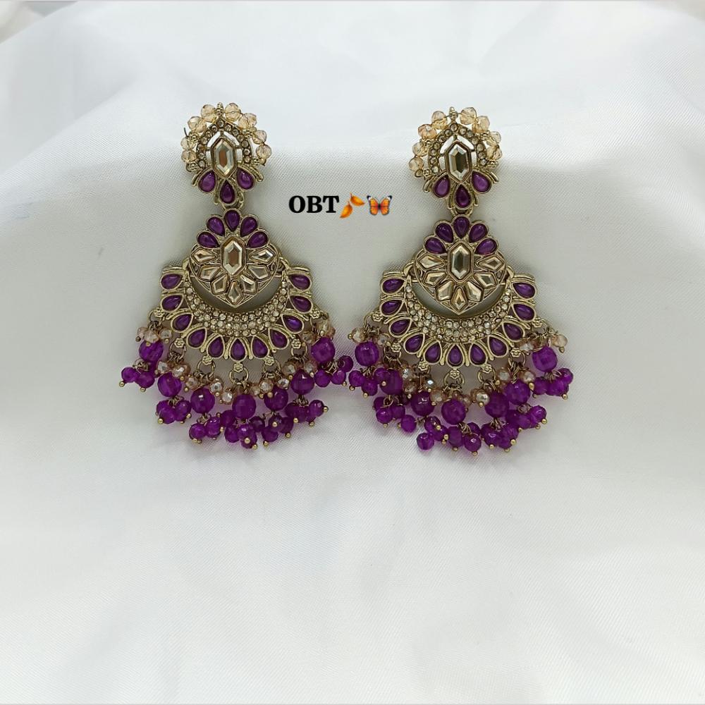 Lucentarts Jewellery Gold Plated Crystal And Austrian Stone Beads Dangler Earrings