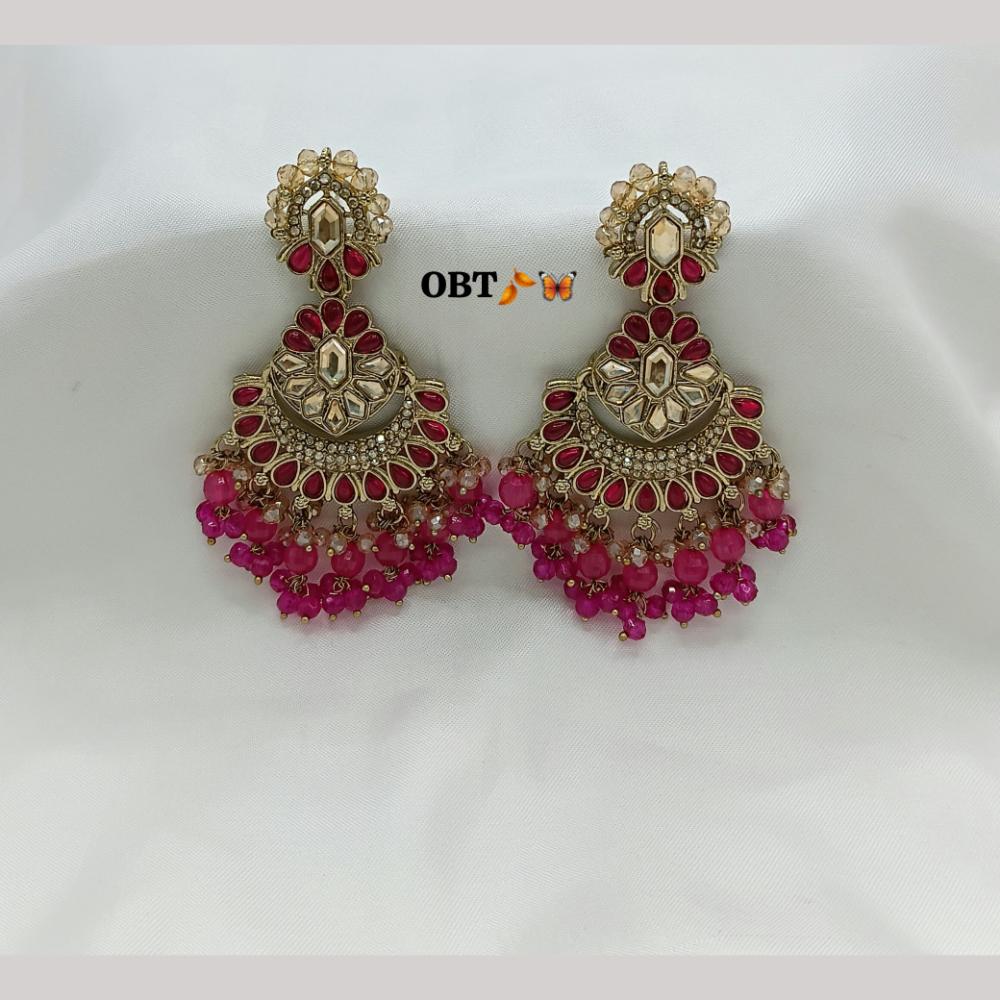 Lucentarts Jewellery Gold Plated Crystal And Austrian Stone Beads Dangler Earrings