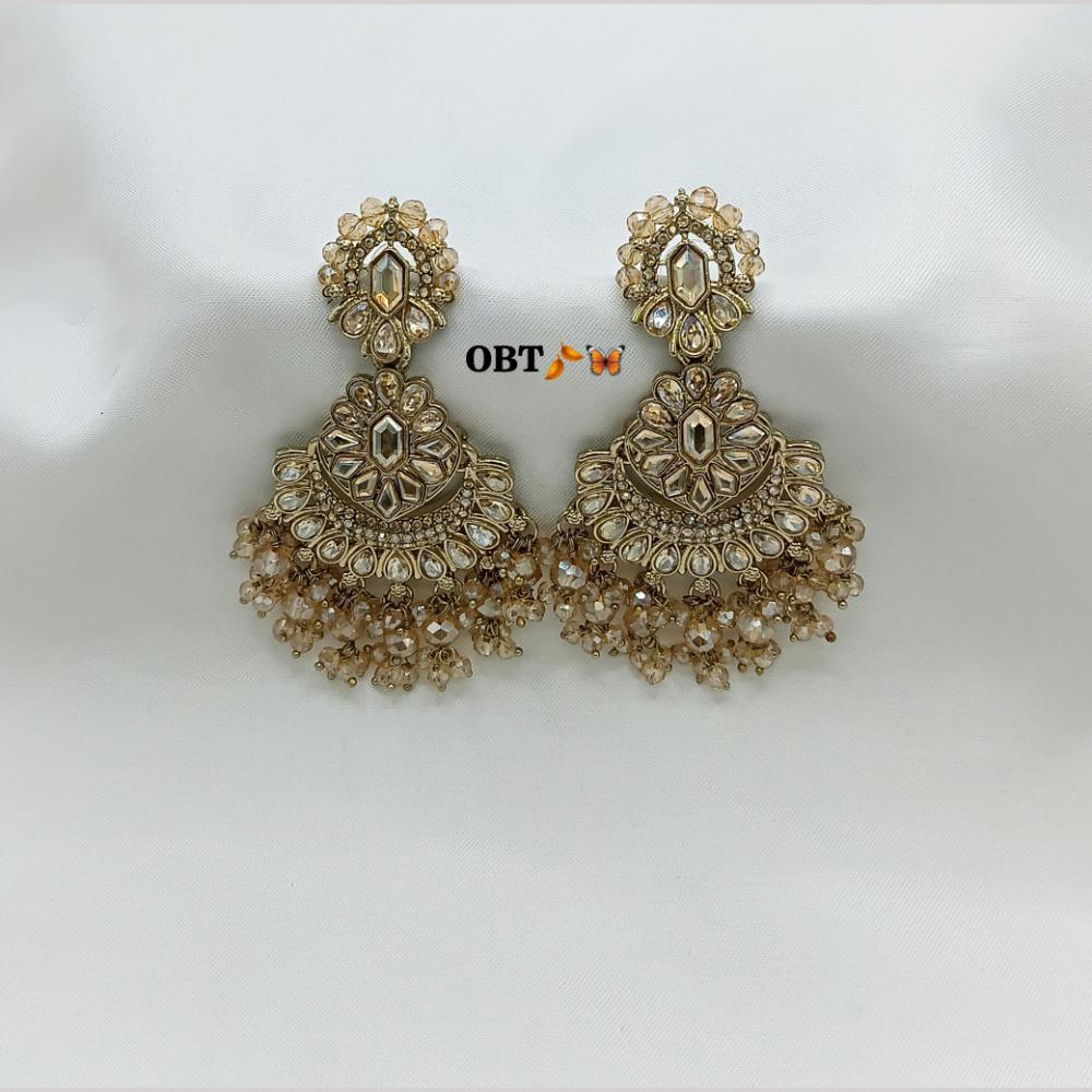 Lucentarts Jewellery Gold Plated Crystal And Austrian Stone Beads Dangler Earrings