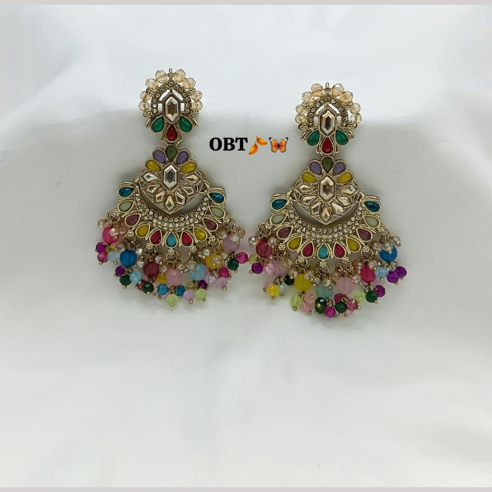 Lucentarts Jewellery Gold Plated Crystal And Austrian Stone Beads Dangler Earrings