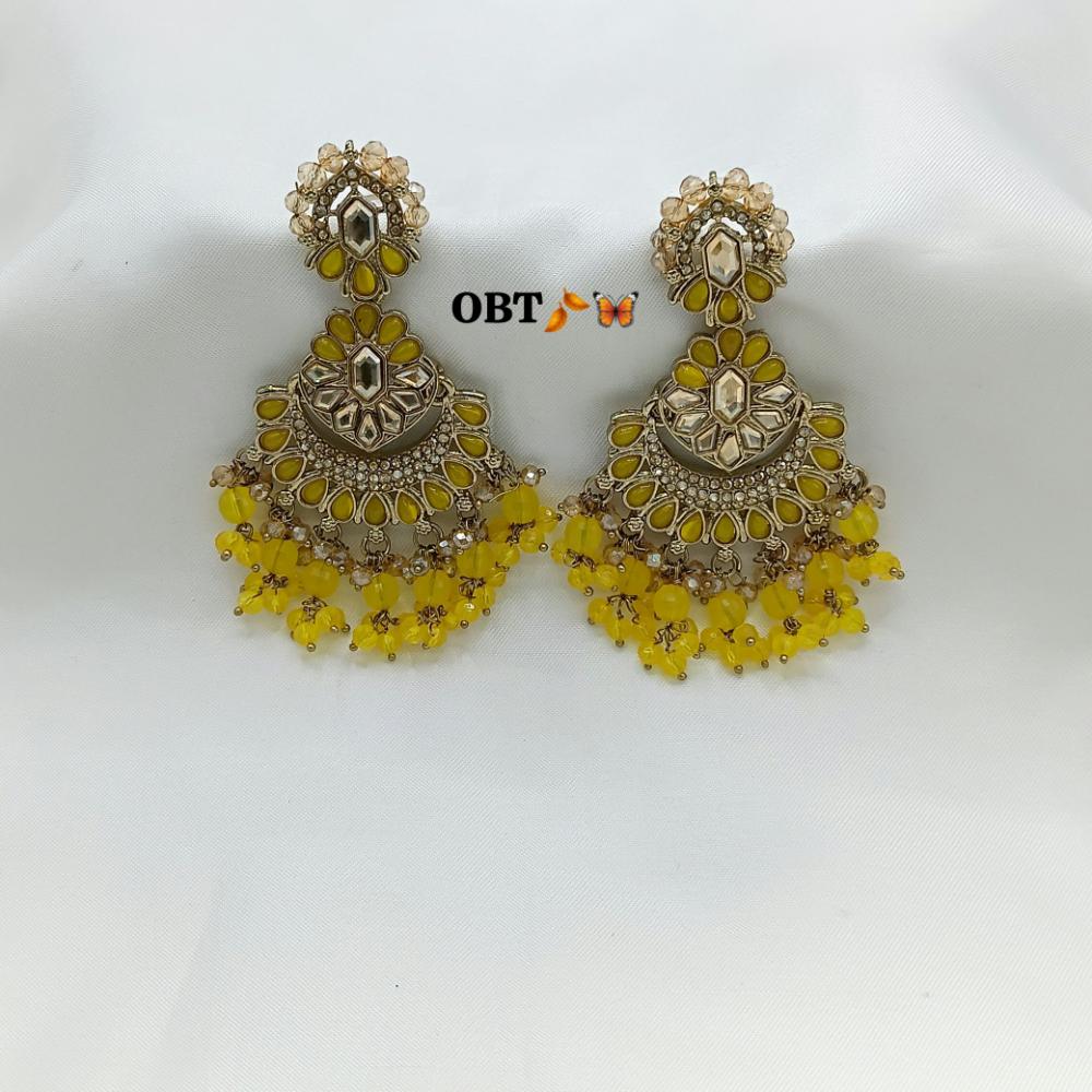 Lucentarts Jewellery Gold Plated Crystal And Austrian Stone Beads Dangler Earrings