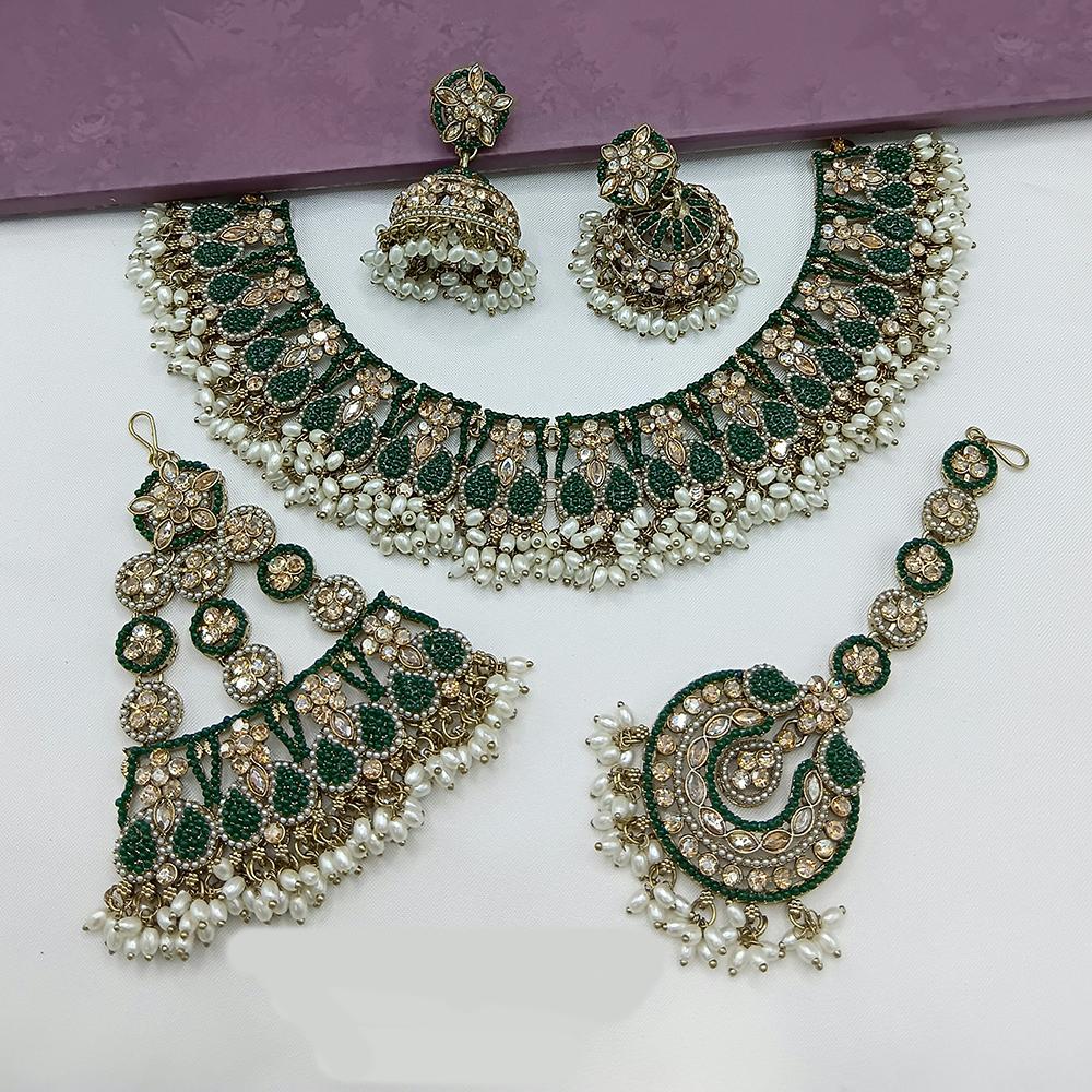Lucentarts Jewellery Austrian Stone Pearl And Beads Necklace Set