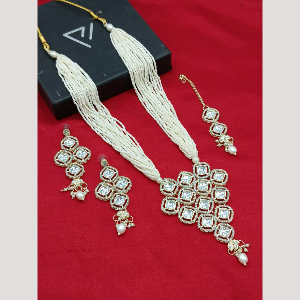 Lucentarts Jewellery Crystal & Pearl Necklace Set