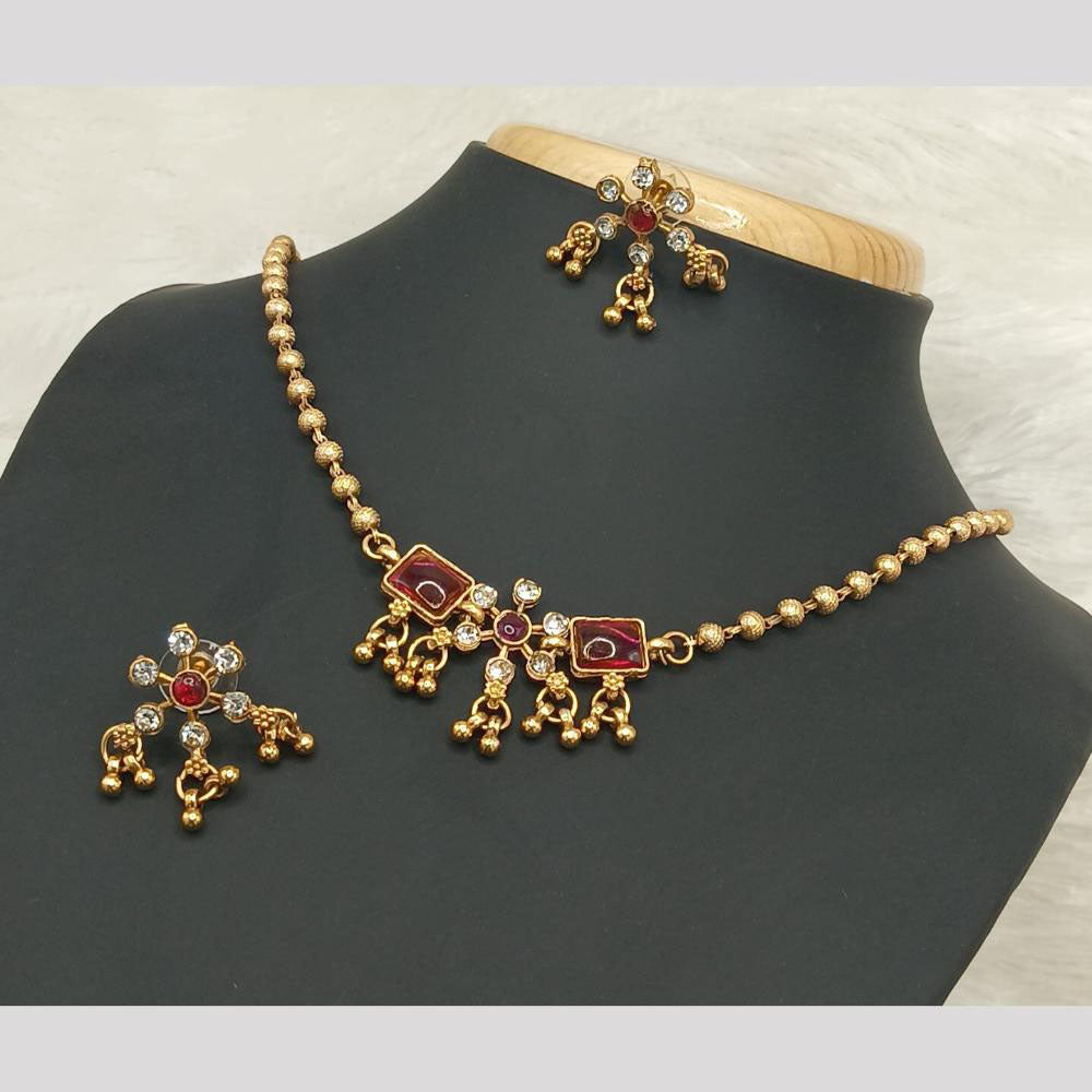 Lucentarts Jewellery Pota Stone & Austrian Crystal Necklace Set
