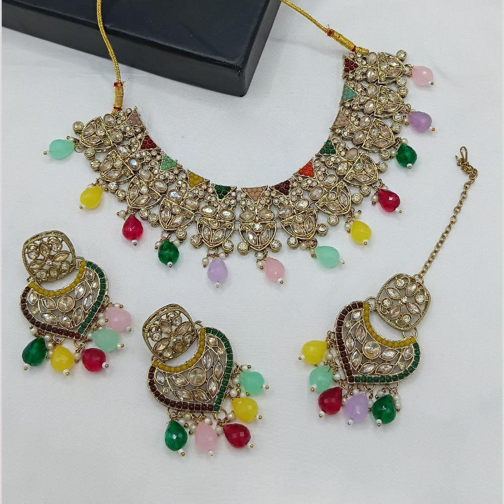 Lucentarts  Jewellery Traditional Kundan & Beaded Necklace Set