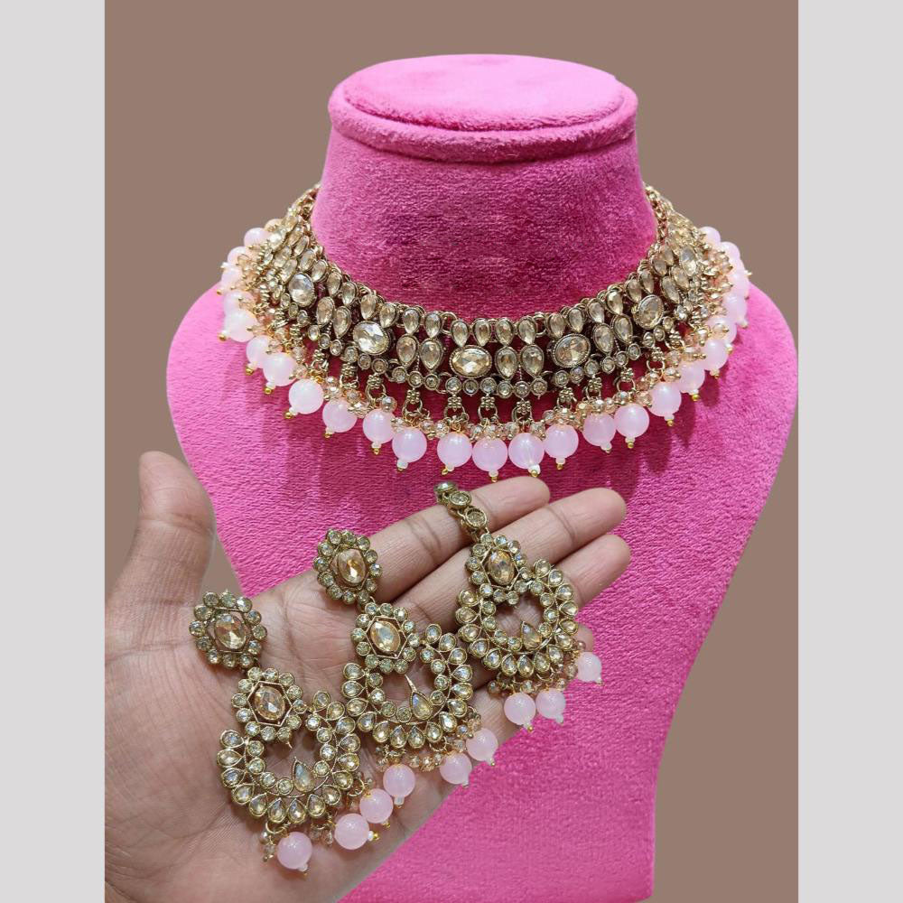 Lucentarts Classic Kundan & Beads Necklace Set – Timeless Traditional Beauty