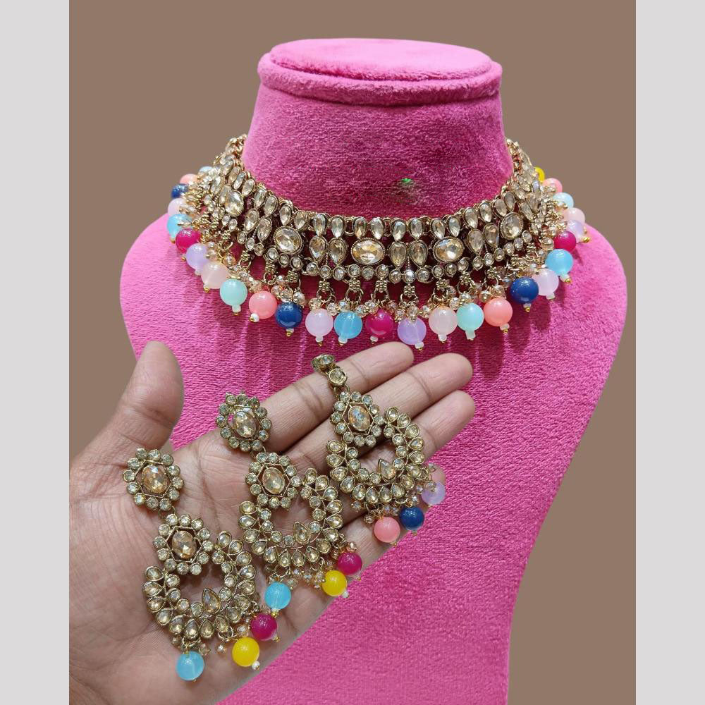 Lucentarts Classic Kundan & Beads Necklace Set – Timeless Traditional Beauty