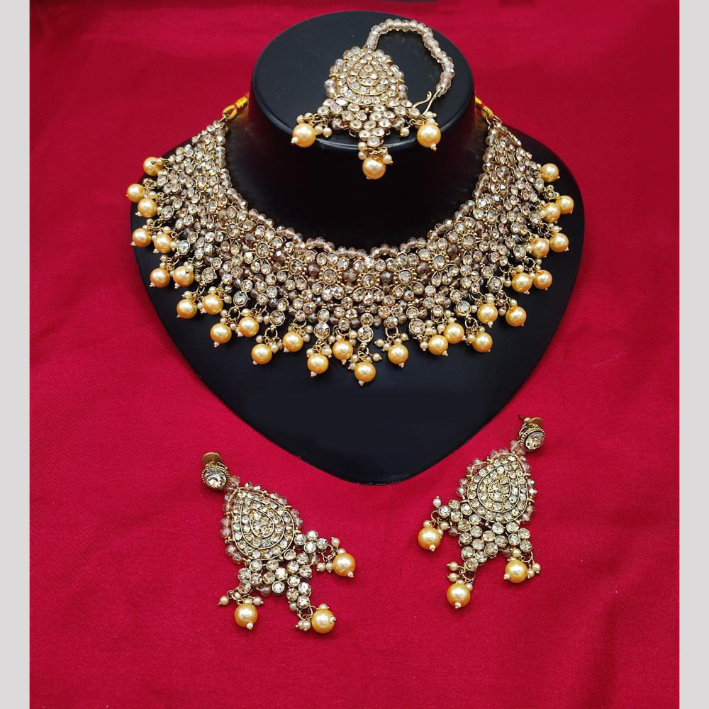 Lucentarts Jewellery Shimmering Crystal Necklace Set for Women