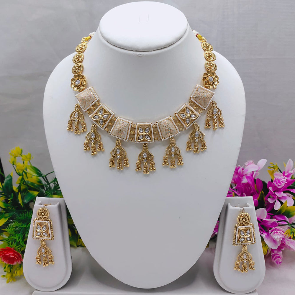 Lucentarts Jewellery Festive Bloom Kundan And Pota Meenakari Shine Necklace Set
