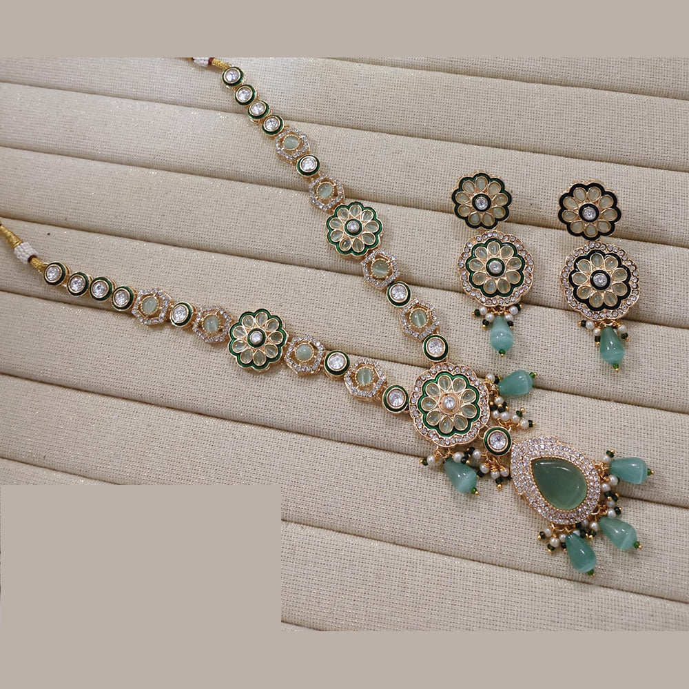 Lucentarts Jewellery Elegant Pota Stone And Beads Pearl Necklace Set