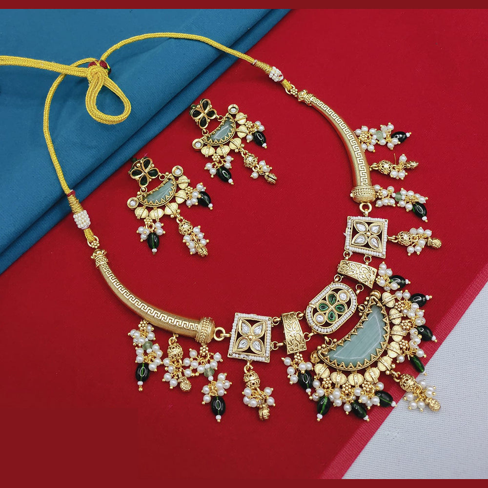 Lucentarts Jewellery Classic Pota And Beads Pearl Necklace Set