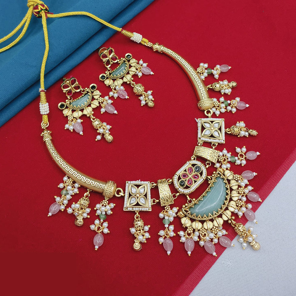 Lucentarts Jewellery Classic Pota And Beads Pearl Necklace Set