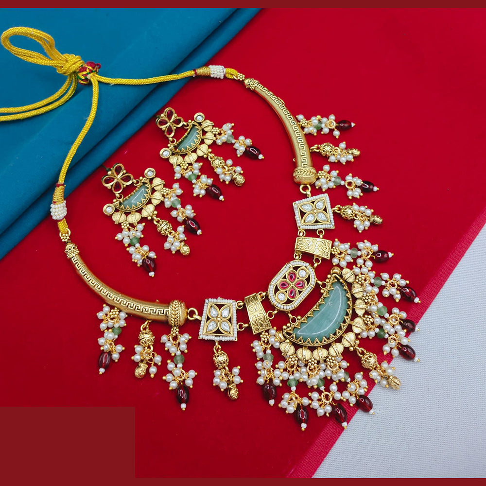 Lucentarts Jewellery Classic Pota And Beads Pearl Necklace Set