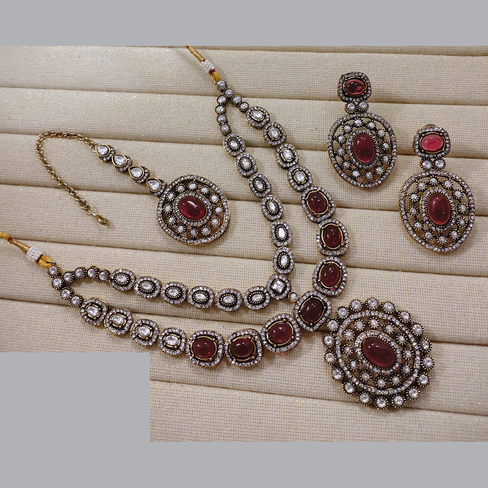 Lucentarts Jewellery Festive Pota And Austrian Beads Pearl Necklace Set