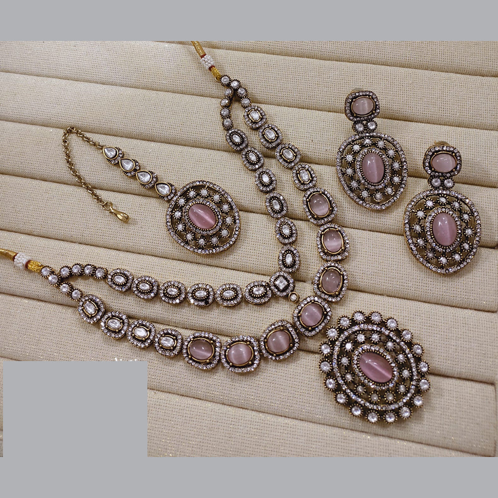 Lucentarts Jewellery Festive Pota And Austrian Beads Pearl Necklace Set